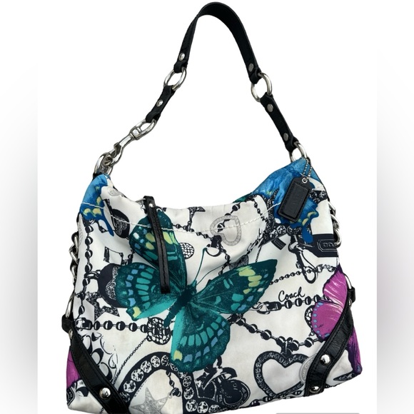 COACH Rare Limited Edition “Carly” Multicolor Butterfly Boho Purse - Picture 1 of 13